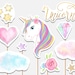 Unicorn Centerpieces Birthday Party Decoration Cutouts Girl Gold and ...