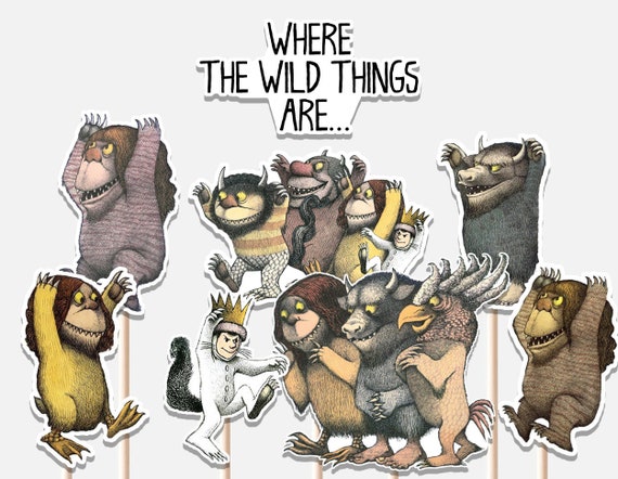 Where The Wild Things Are Centerpieces Wild One First Birthday Let the Wild Rumpus Start Cutouts Cake Topper Printable Digital