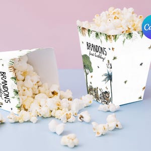 Wo die wilden Dinger sind Popcorn-Taschen zum ersten Geburtstag Lassen Sie den wilden Rumpus Popcorn-Box-Candy-Box-Digital druckbare bearbeitbare Vorlage starten