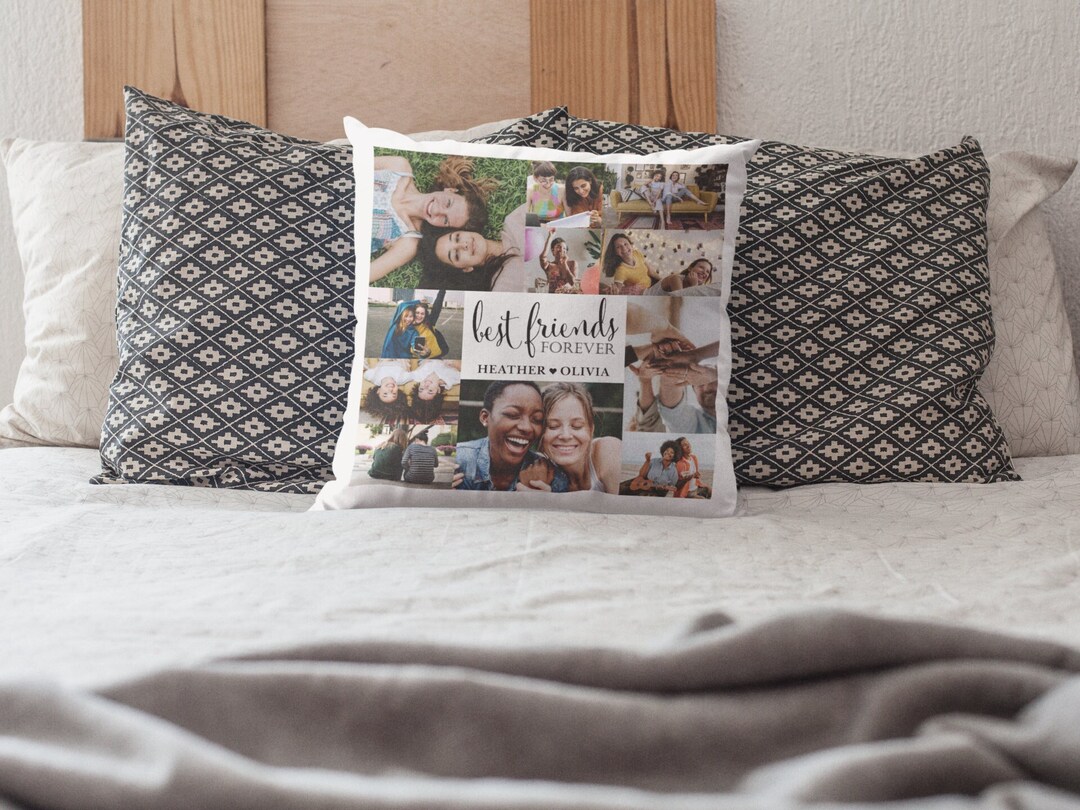 Best Friend Gift Photo Collage Pillow Case Pillow or Cover Personalized