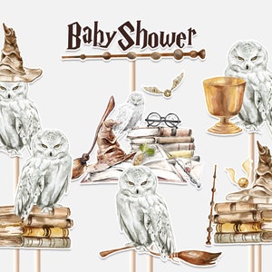 Magic School Centerpieces Wizard Baby Shower Decoration A Magical Bundle Is On The Way Cutouts Cake Topper Printable Digital