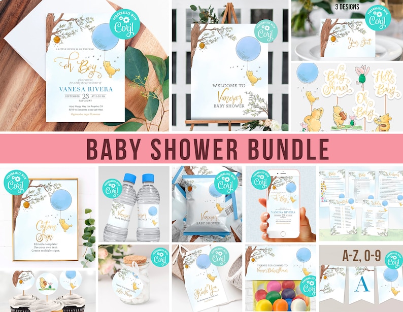 Printable Banner Letters Baby Shower Boy Decoration Classic - Etsy