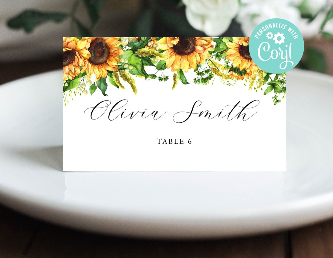 Wedding Place Card Template Table Seating Cards Name Digital Download ...