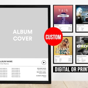 Benutzerdefiniertes Albumcover Poster Leinwanddruck Benutzerdefinierte Wandkunst Personalisiertes Musik App Poster Geburtstagsgeschenk für Freund Albumcover Lieblingsalbum