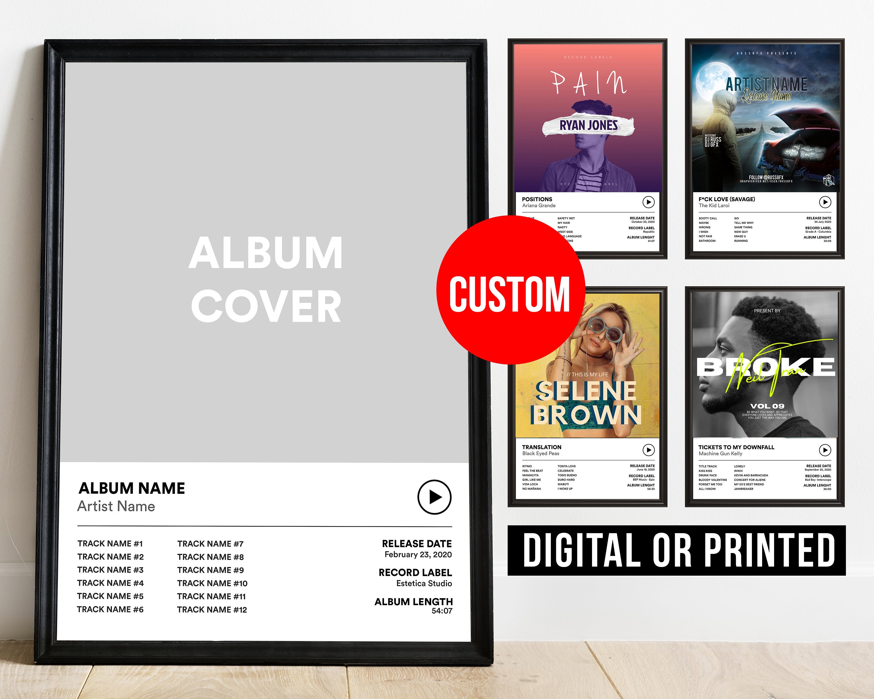 Album Cover Poster Album Posters Custom Album Poster 