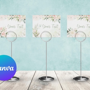 It&#39;s a Girl Baby Shower Food Labels Printable Blush Pink Floral Decoration Table Card Food Tent Card Birthday Party Decor Editable Template