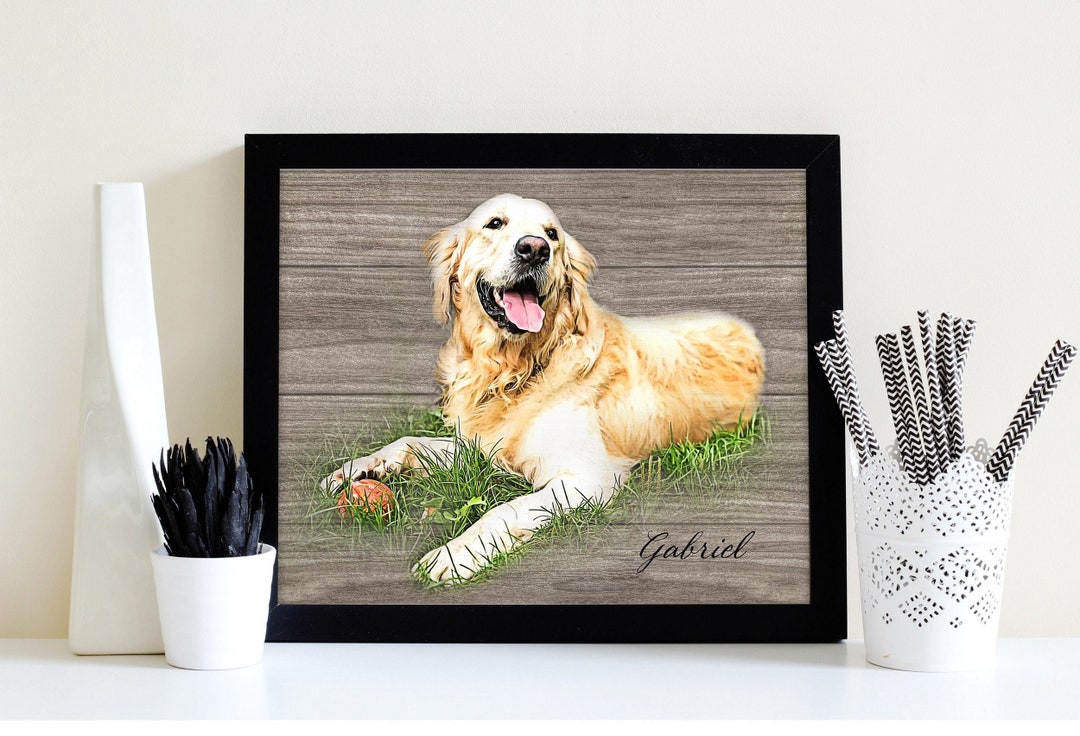 Custom Pet Portrait From Photo Custom Dog Portrait Personalized Gift ...