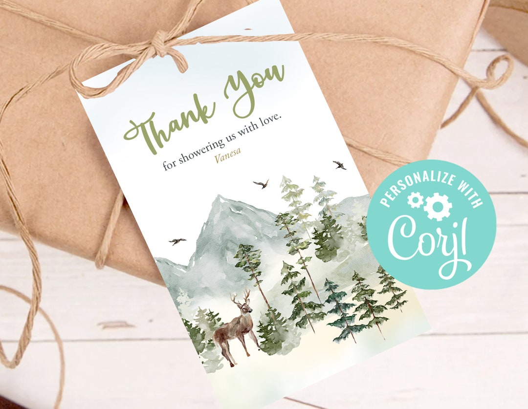 Baby Shower Boy Thank You Tags Printable Adventure Awaits Etsy