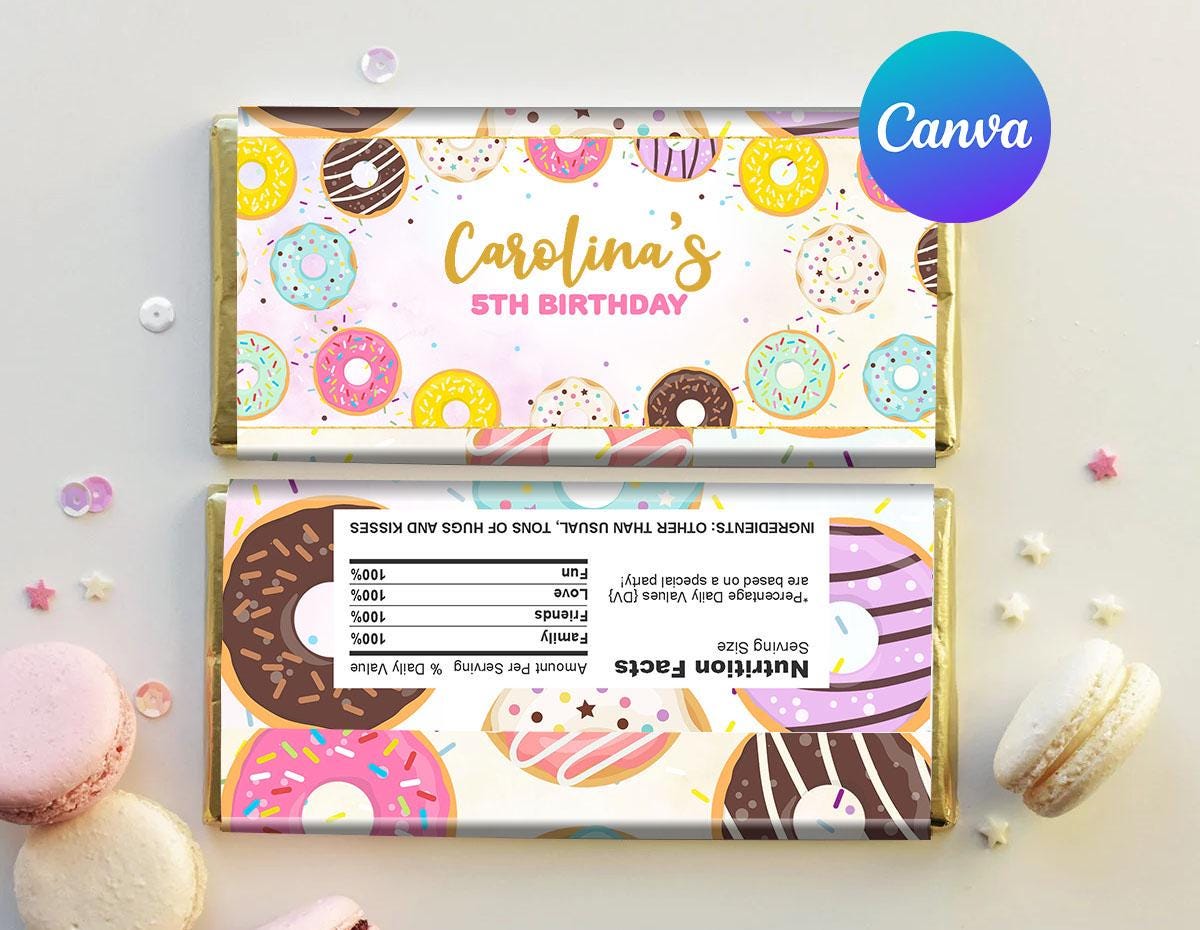 Donut Birthday Chocolate Wrapper Girl Donut Miss the Sweet Celebration ...