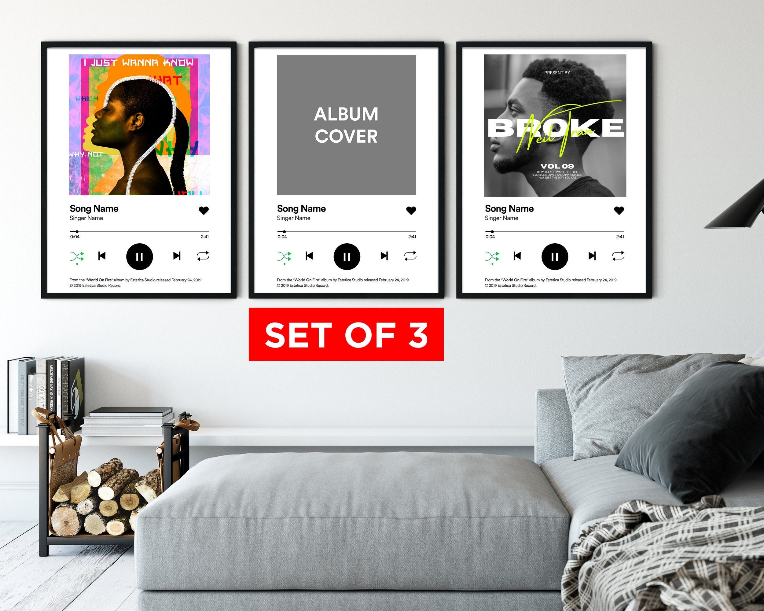 Custom Album Cover SET OF 3 - Music Poster - Album Poster - Album ...