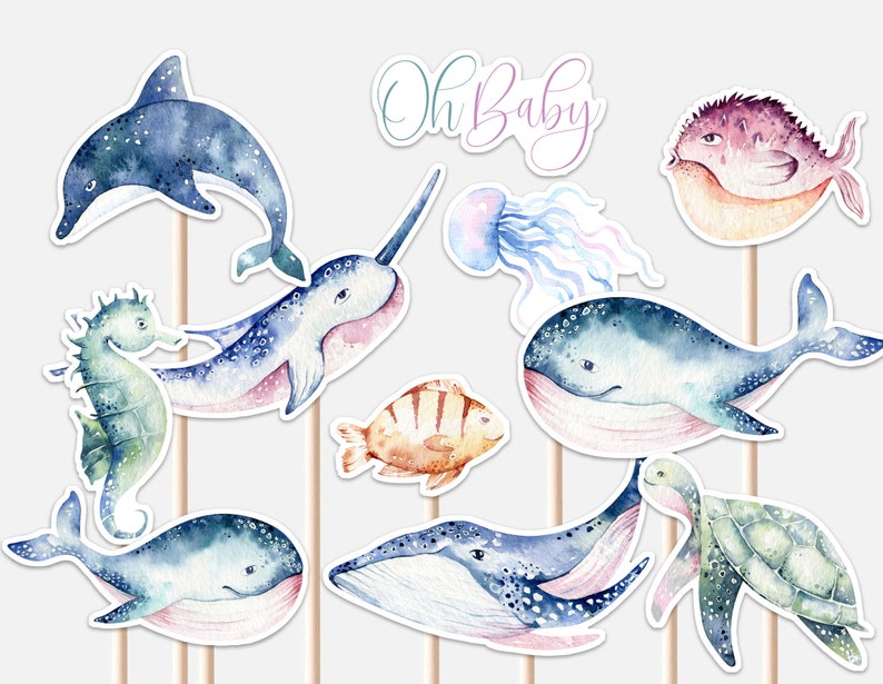 Under the Sea Centerpieces Baby Shower Ocean Animals Fishing Etsy