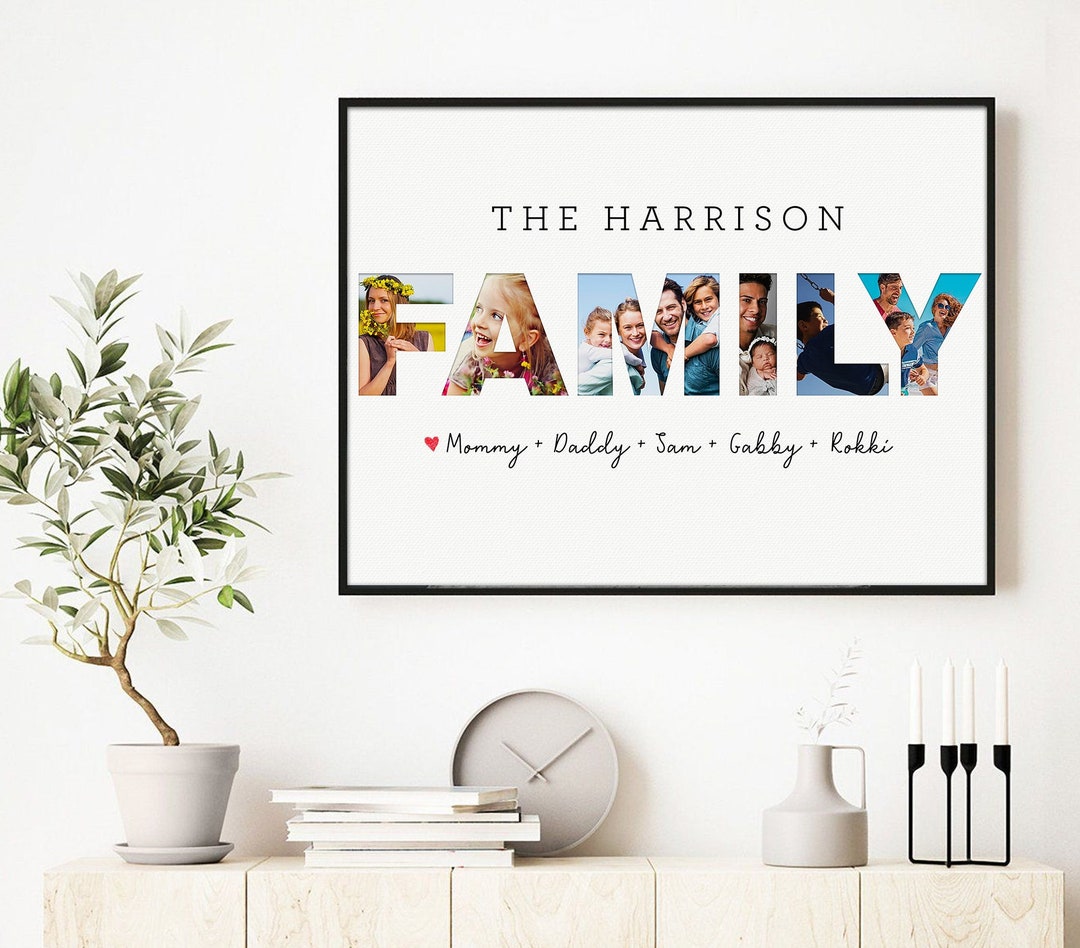 Family Photo Collage Canvas Picture Custom Collage Wall Art ...