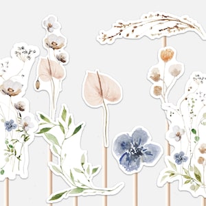Little Wildflower Centerpieces Baby Shower Floral Baby in Bloom Boho Spring Meadow Flower Field Decor Cutouts Cake Topper Printable Digital