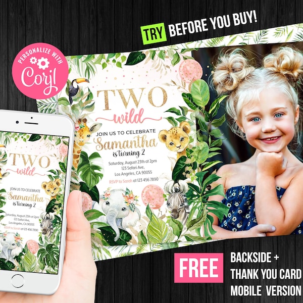 Two Wild Birthday Etsy