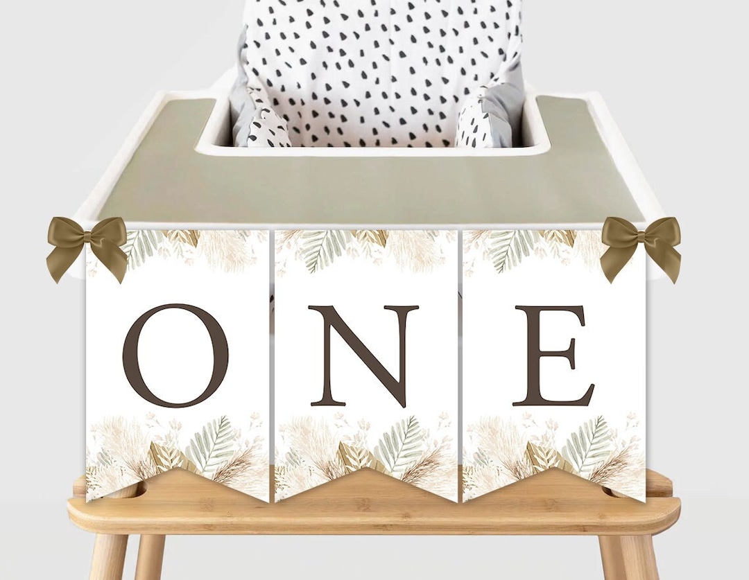 Printable High Chair ONE Birthday Banner Wild One First Birthday