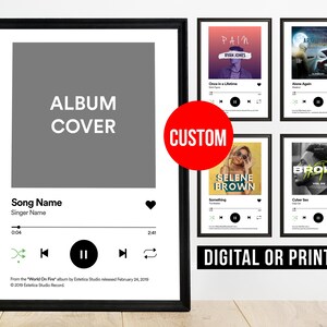 Custom Album Cover Poster Canvas Custom Wall Art Personalized Music App Poster Birthday Gift for Friend Album Cover Favourite Album Print