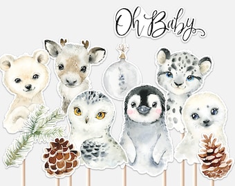 24 Stück Schneeflocken-Cupcake-Topper | Baby It's Cold Outside, Winter, Weihnachten