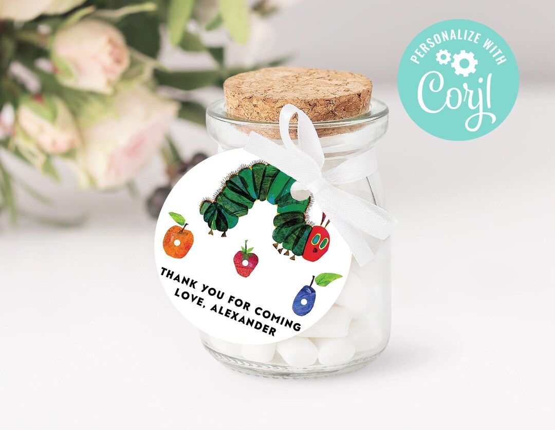 Very Hungry Caterpillar First Birthday Favor Tag Thank You Tags Gift ...