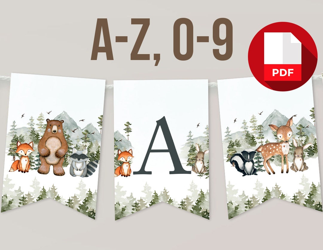 Printable Banner Letters Baby Shower Decoration Adventure Awaits ...