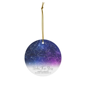Personalized Anniversary Gift Night Sky Map Star Ornament Constellation Engagement Gift for Couple Anniversary Custom Valentines Day Gift image 2