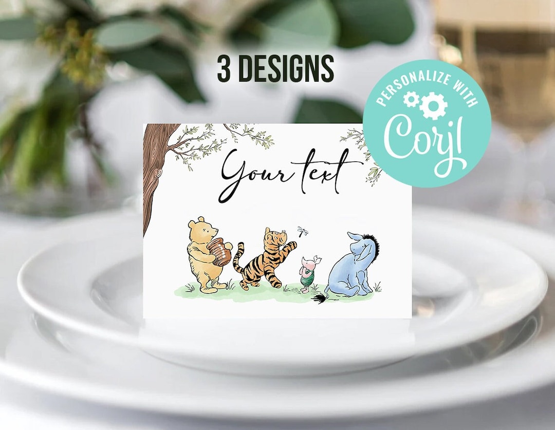 Baby Shower Food Labels Printable Classic Winnie the Pooh Piglet