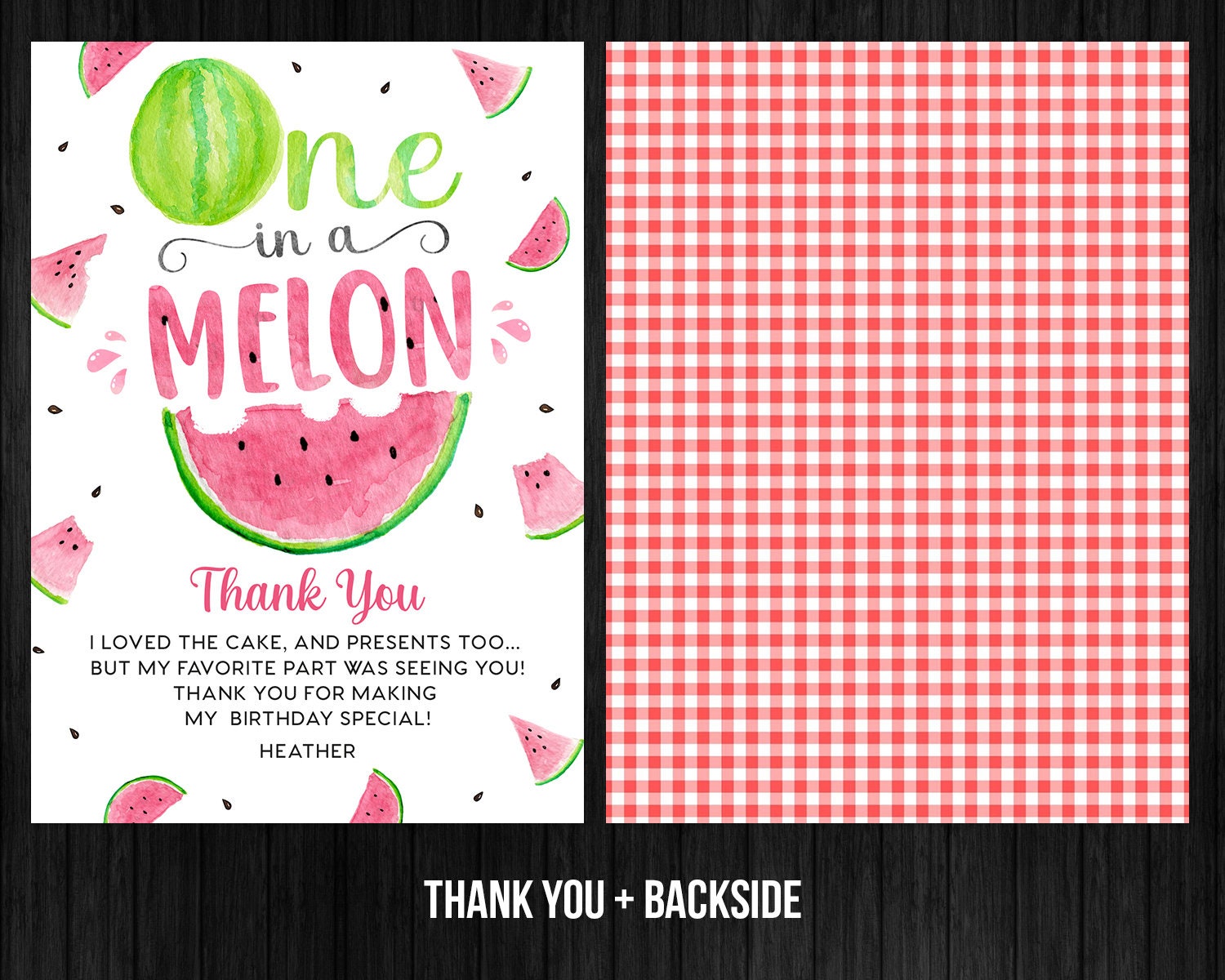 One in a Melon Invitation Girl Printable First Birthday Watermelon ...