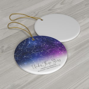 Personalized Anniversary Gift Night Sky Map Star Ornament Constellation Engagement Gift for Couple Anniversary Custom Valentines Day Gift image 3