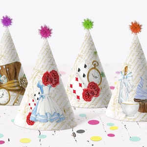 Alice in Wonderland Girl First Birthday Party Hat Decoration Alice