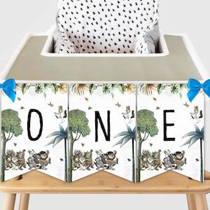 Printable High Chair ONE Birthday Banner Where The Wild Things Are First Birthday Decorations Let the Wild Rumpus Start Decor Digital