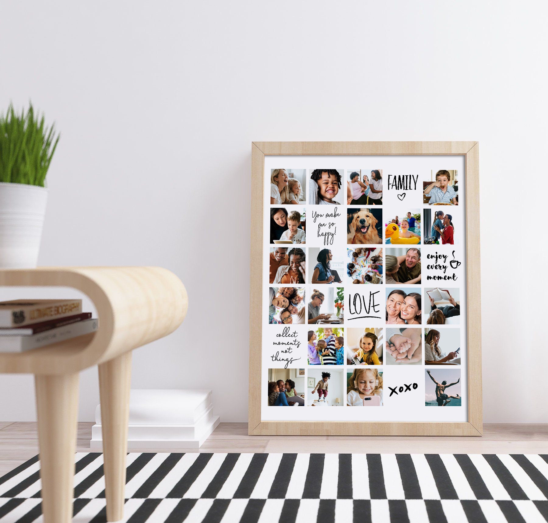  Collage de fotos en lienzo, imágenes personalizadas con  imágenes de boda familiares de tus hijos, arte de pared personalizado,  decoración del hogar para sala de estar, dormitorio, regalos impresos  digitales (imagen