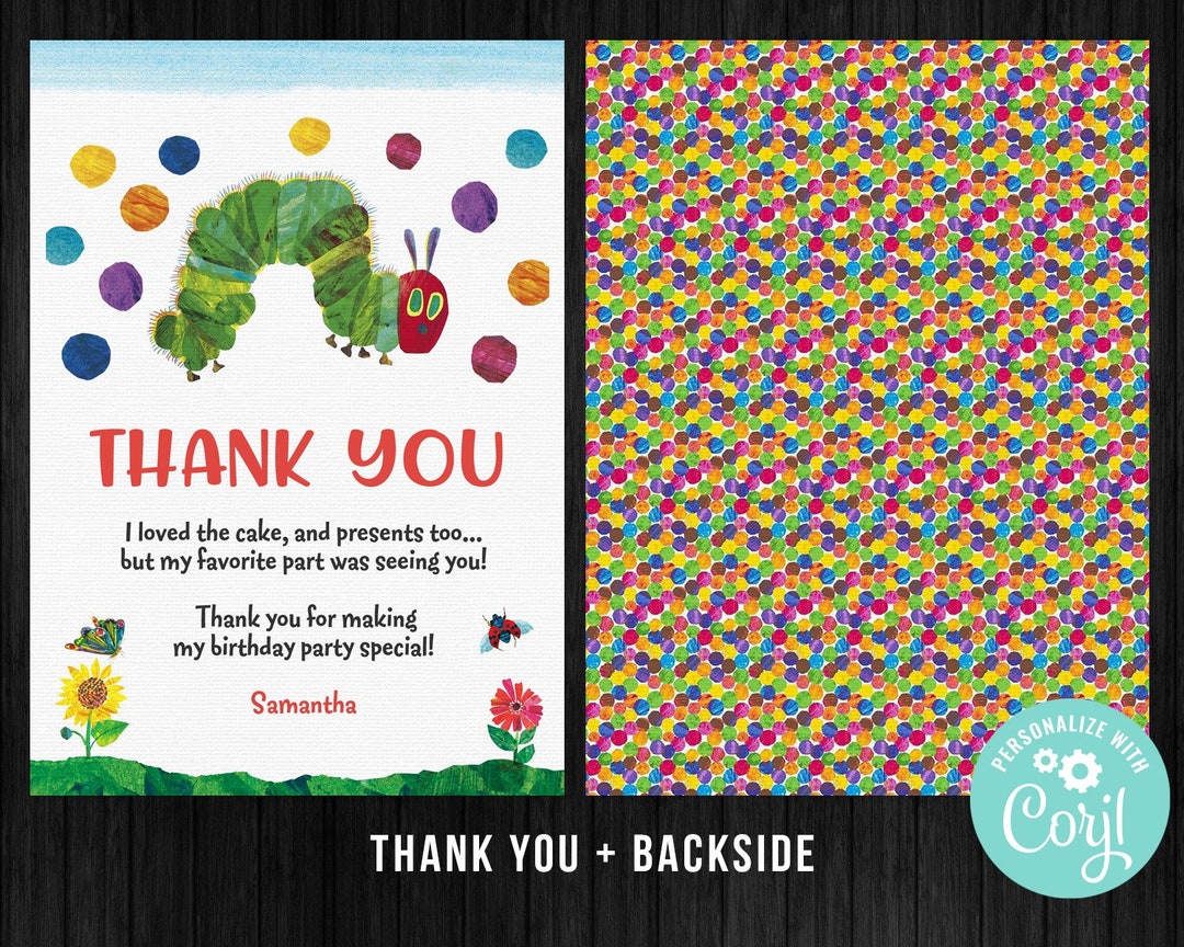 Birthday Thank You Tags Hungry Caterpillar Birthday Butterfly Thank You  Tags 