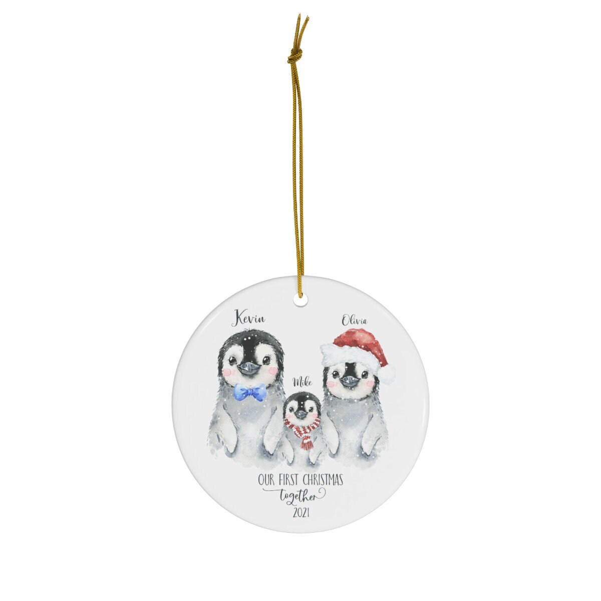 Personalized Penguin Family Christmas Ornament sold by ChaZhan | SKU