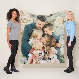 Photo Blanket Customized Minky Blanket Personalized Family Blanket Picture Memorial Gift Special Memory Keepsake Father&#39;s Day Gift