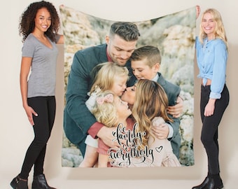 Photo Blanket Customized Minky Blanket Personalized Family Blanket Picture Memorial Gift Special Memory Keepsake Mothers Day Gift