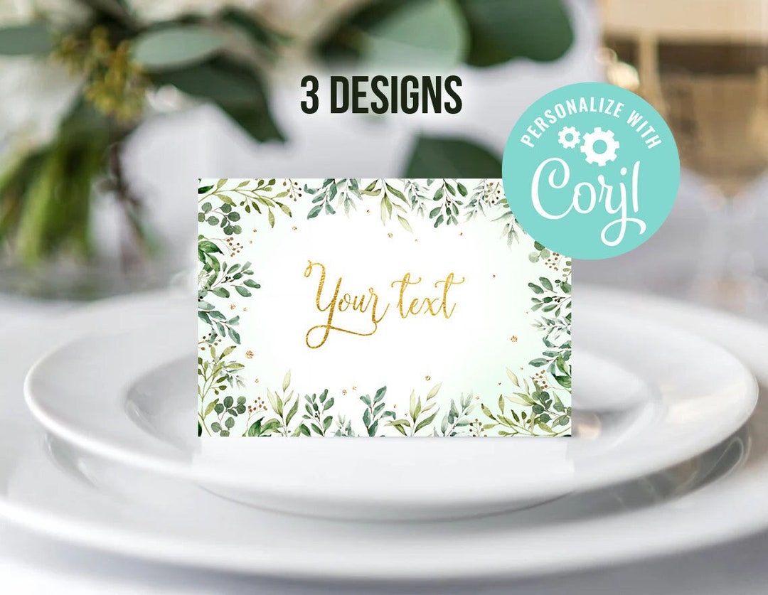 Woodland Animals Baby Shower Food Labels Printable Forest Greenery Hare ...