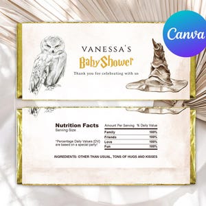 Wizard Baby Shower Chocolate Wrapper A Magical Bundle Is On The Way Magic School Decoration Hershey Bar Labels Editable Template Printable