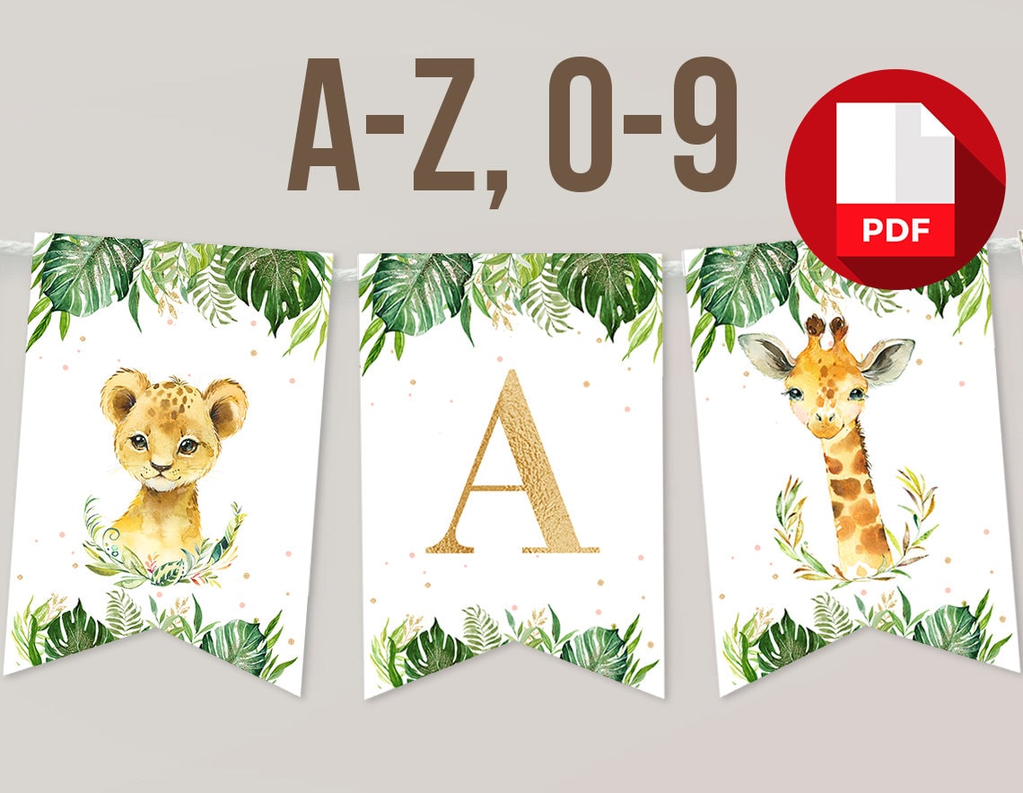 Jungle Oh Baby/Oh Boy Banner, Jungle Safari Baby Shower Banner, Animales De La Selva Baby Shower Banner, Decoración De La Ducha De La Selva, Signo De La Selva HM952 - España