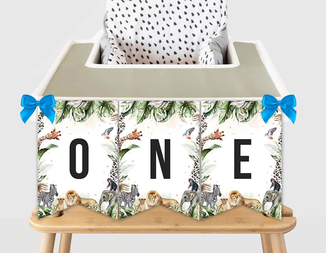 Printable High Chair ONE Birthday Banner First Birthday Decorations