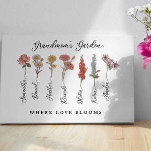 Personalized Mother's Day Gift for Grandma's Garden Print Custom Birth Flowers with Names Nana's Garden Mom's Flowers Digital Printable image 6