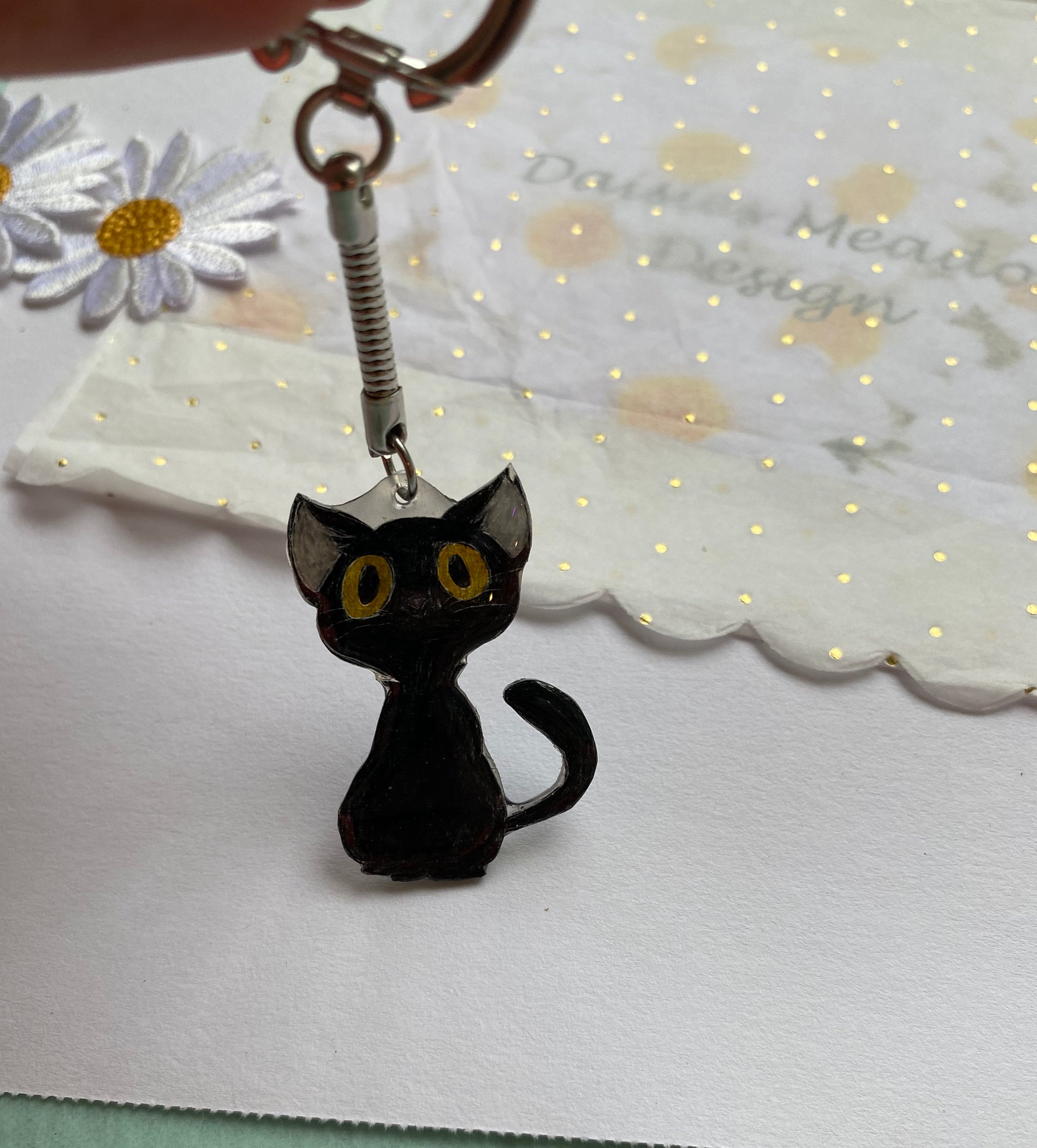 Quadafy 2-Pack Black Cat Keychains - Funny Cat Lover Gifts For Women & Men, Halloween, Christmas, Valentine's Day