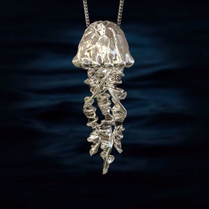 Jellyfish Pendant for Necklace, Nautical jewelry, Ocean Lovers Gift, Silver jellyfish, bronze jellyfish, Beach jewelry, Deep sea jewelry