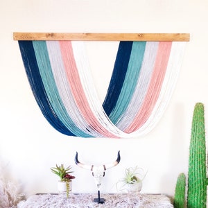 Mid Century Modern Macrame Wall Hanging, Southwestern Decor, Fiber Art, Yarn Wall Hanging, Tapestry, Textile Art, Boho Wall Decor