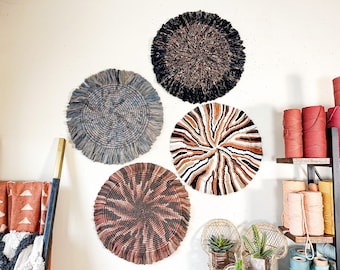 Southwestern Round, Hand Dyed Macrame Wall Hangings, Trendy Wall Decor, Boho Decor, Retro Style, Eclectic, Statement Piece, Natural Fiber Ar