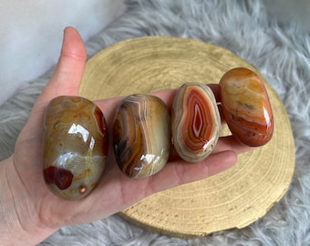 Gorgeous, High Quality, Banded Sardonyx Palm Stones, Agate Palm Stones, Ethically Sourced Crystals