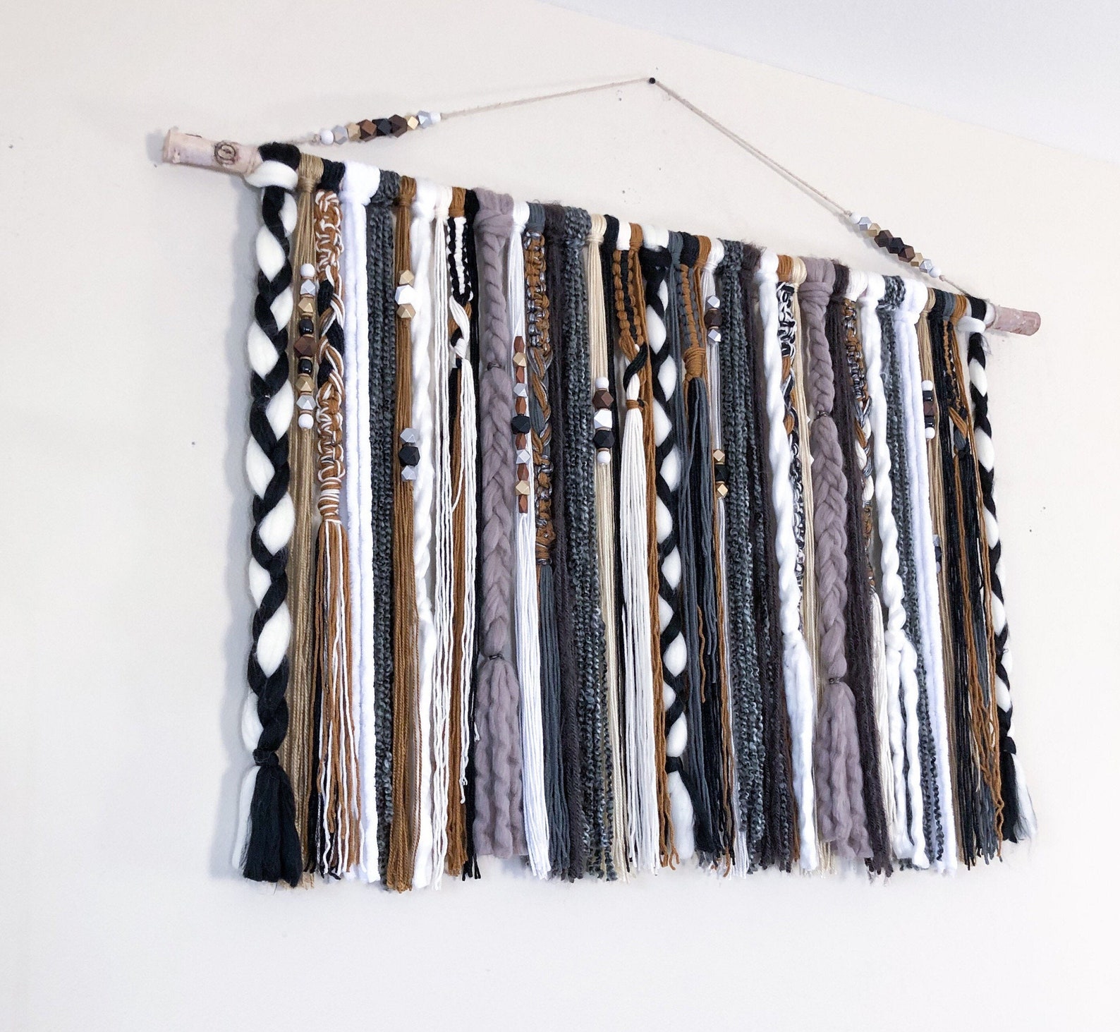 Boho Yarn Wall Hanging Boho Tapestry Boho Wall Decor Fiber Etsy