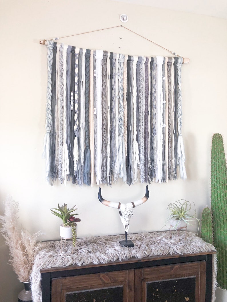 Boho Yarn Wall Hanging Boho Tapestry Boho Wall Decor Fiber - Etsy
