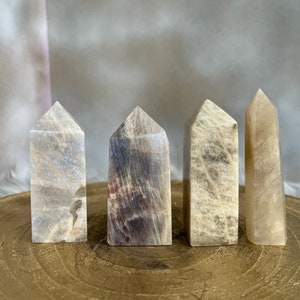Stunning, High Flash, Belomorite Sun in Moonstone Crystal Towers, Ethically Sourced, High Quality Crystal Points