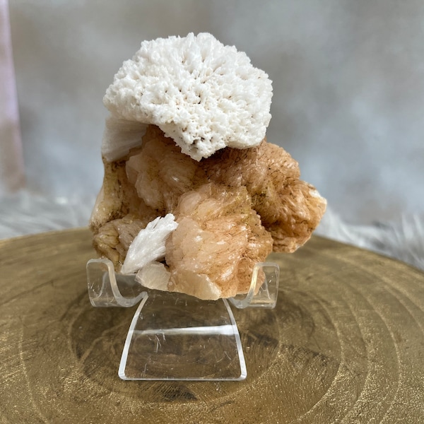Beautiful, Scolecite on Stilbite Matrix, Mixed Mineral Specimen, Ethically Sourced, High Quality Crystals