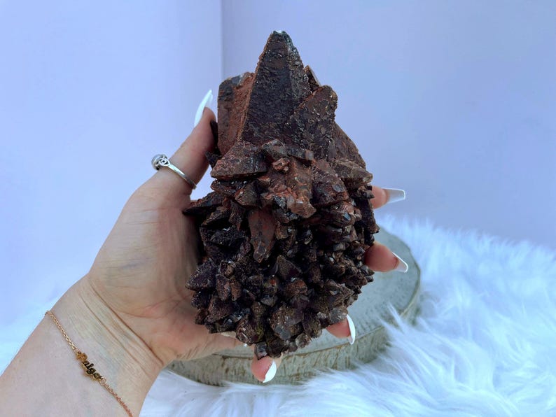 Gorgeous, Raw, Hematite Dogtooth Calcite, High Quality Crystal Specimen, Statement Piece image 1