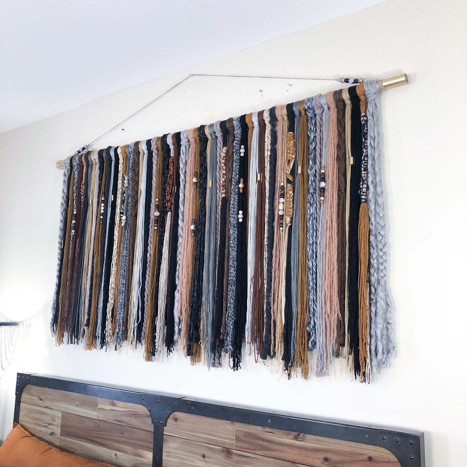 Boho Yarn Wall Hanging, Boho Tapestry, Boho Wall Decor, Fiber Art ...
